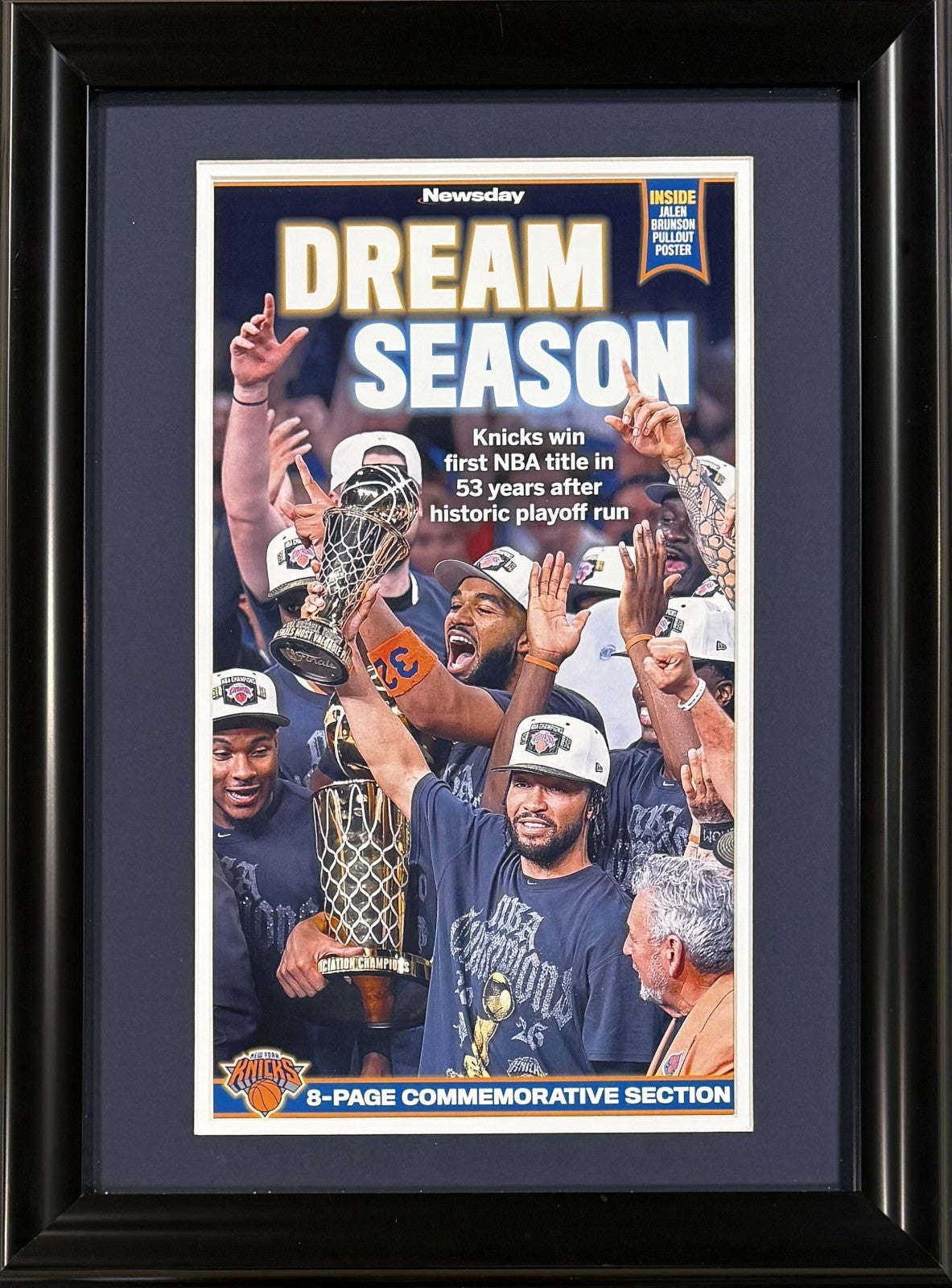 NY Knicks 2026 NBA Champs 10x17 Newsday Cover Photo Framed Dream Season Brunson