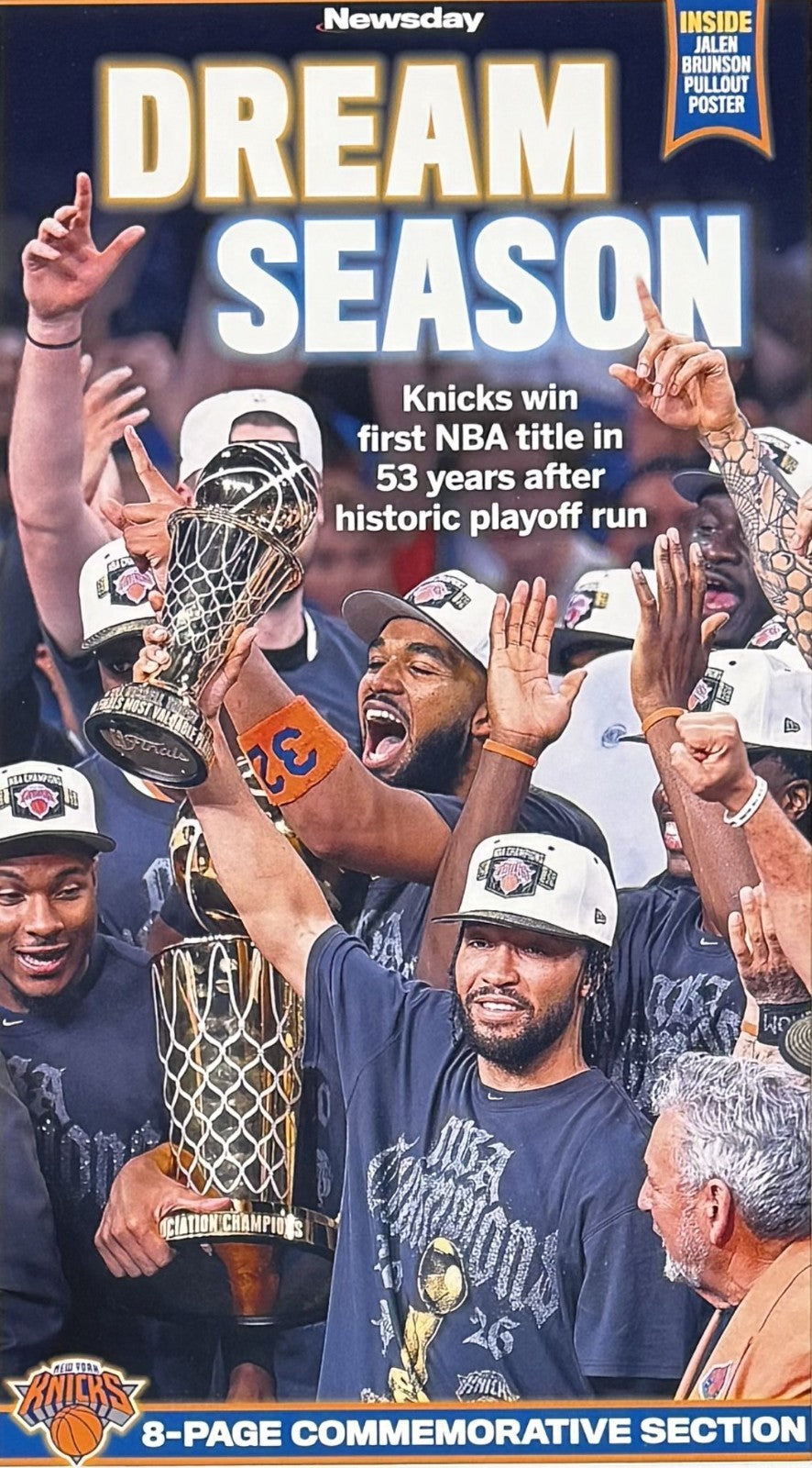 NY Knicks 2026 NBA Champs 10x17 Newsday Cover Photo Framed Dream Season Brunson