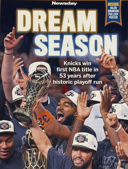 NY Knicks 2026 NBA Champs 10x17 Newsday Cover Photo Framed Dream Season Brunson