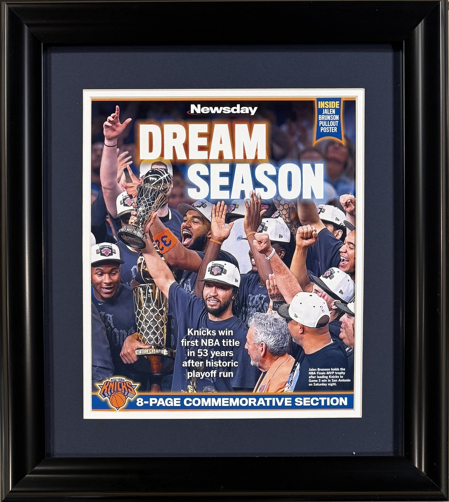 NY Knicks 2026 NBA Champs 10x12 Newsday Cover Photo Framed Dream Season Brunson