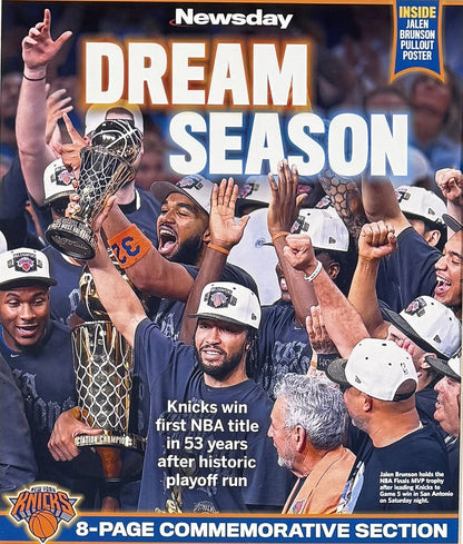 NY Knicks 2026 NBA Champs 10x12 Newsday Cover Photo Framed Dream Season Brunson