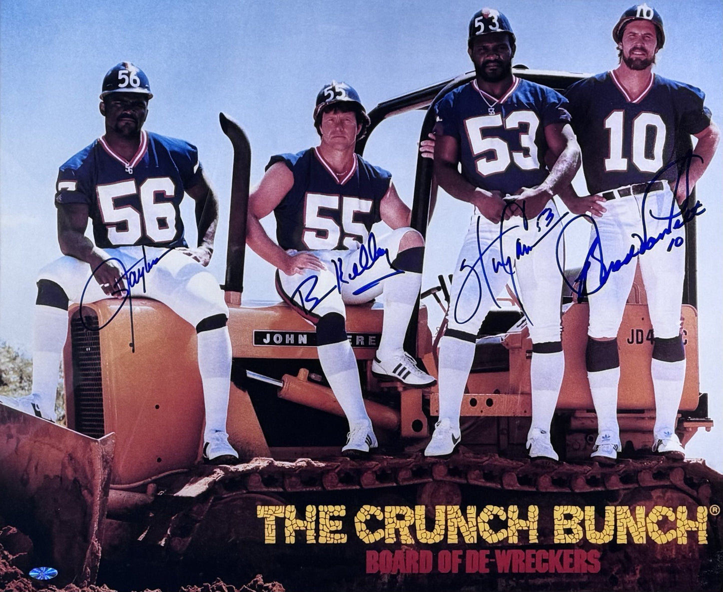 Crunch Bunch Signed 20x24 Photo Framed LT Carson Kelley Van Pelt COA NY Giants