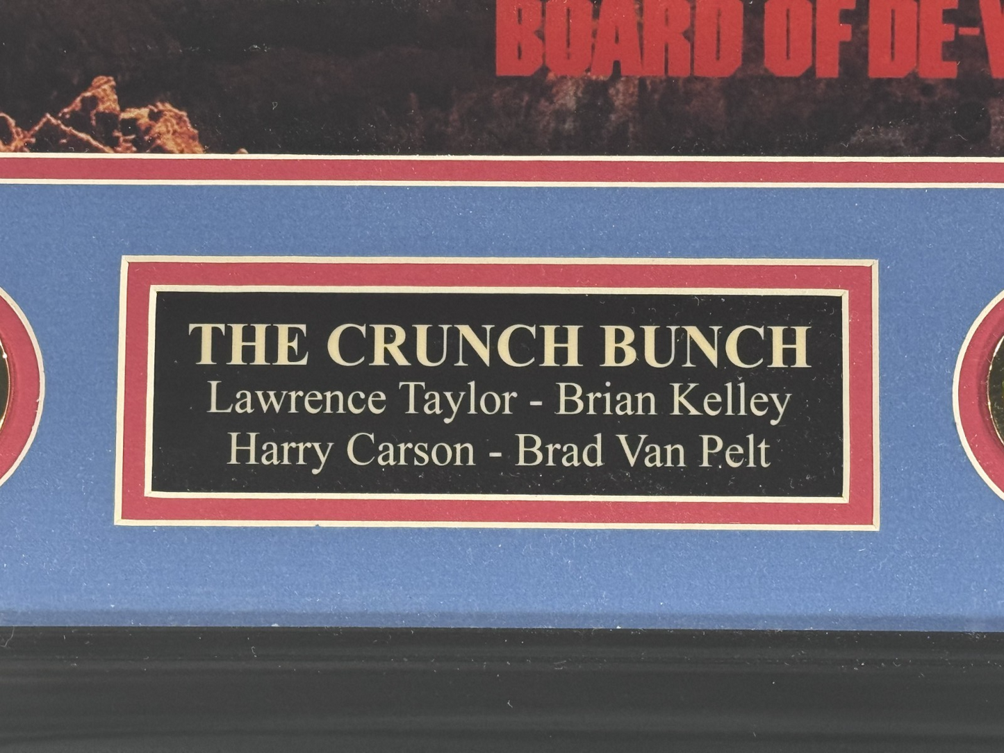 Crunch Bunch Signed 20x24 Photo Framed LT Carson Kelley Van Pelt COA NY Giants