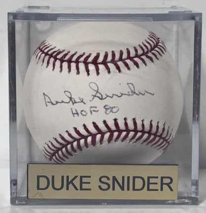 Duke Snider Signed Official Baseball HOF 80 Auto MLB Steiner COA W/ Case Dodgers
