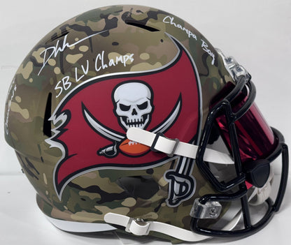 Devin White Signed 3 Ins Camo FS Riddell TB Buccaneers Helmet Visor Auto BAS COA