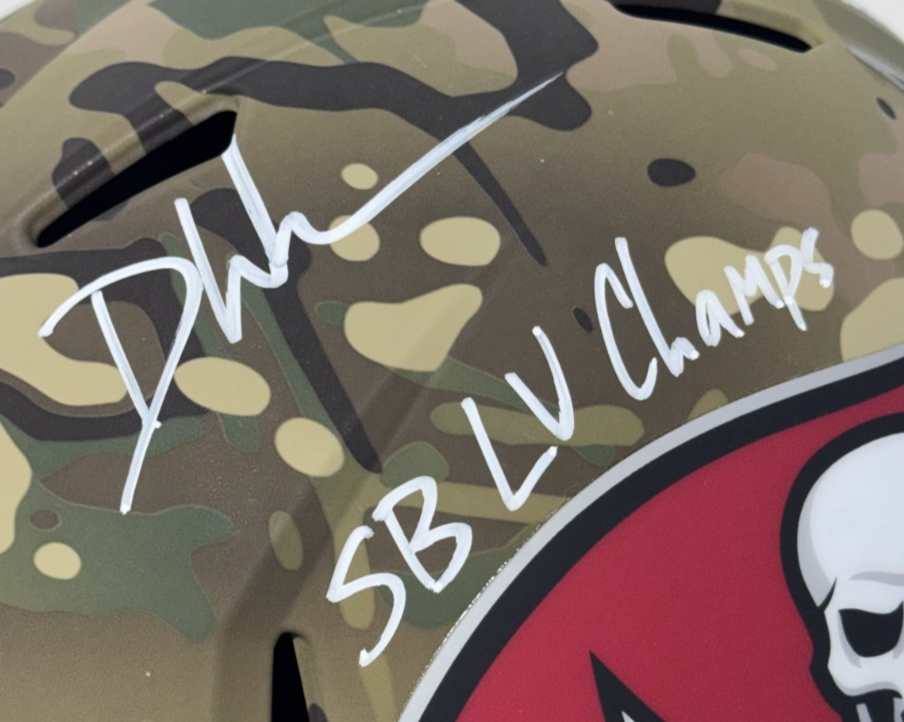 Devin White Signed 3 Ins Camo FS Riddell TB Buccaneers Helmet Visor Auto BAS COA