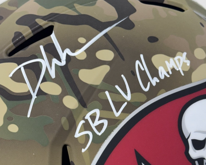 Devin White Signed 3 Ins Camo FS Riddell TB Buccaneers Helmet Visor Auto BAS COA