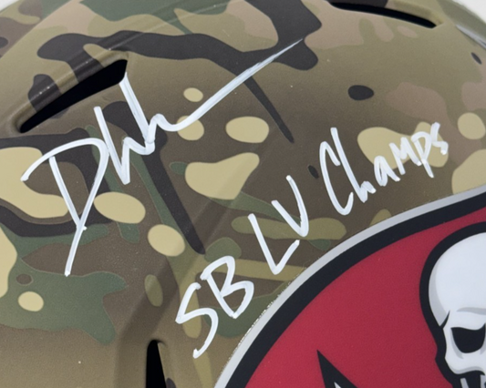 Devin White Signed 3 Ins Camo FS Riddell TB Buccaneers Helmet Visor Auto BAS COA