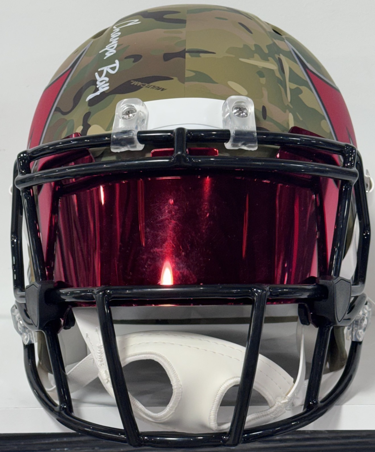 Devin White Signed 3 Ins Camo FS Riddell TB Buccaneers Helmet Visor Auto BAS COA
