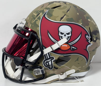 Devin White Signed 3 Ins Camo FS Riddell TB Buccaneers Helmet Visor Auto BAS COA