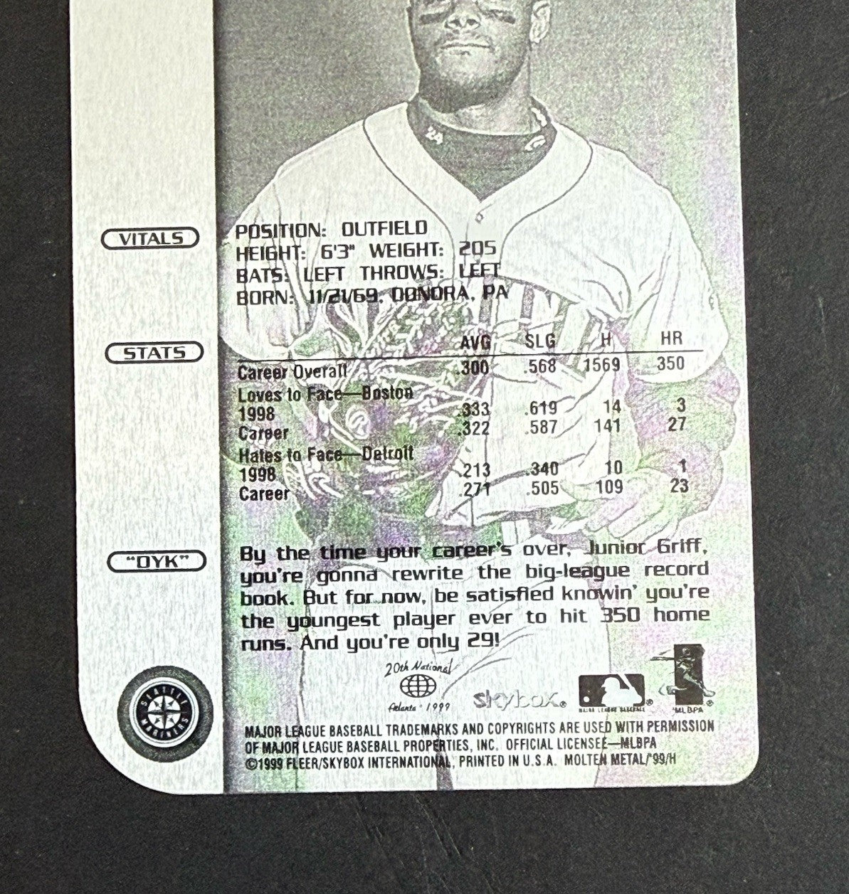 1999 Skybox Molten REAL METAL Supernatural Xplosion Ken Griffey Jr #133 HOF Mint