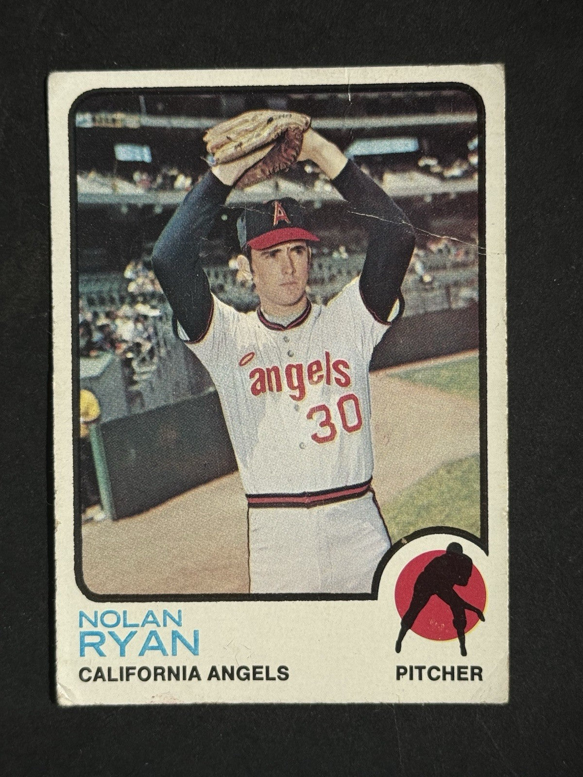 1973 Topps Nolan Ryan #220 Dead Centered W/Crease Nice Eye Appeal Angels