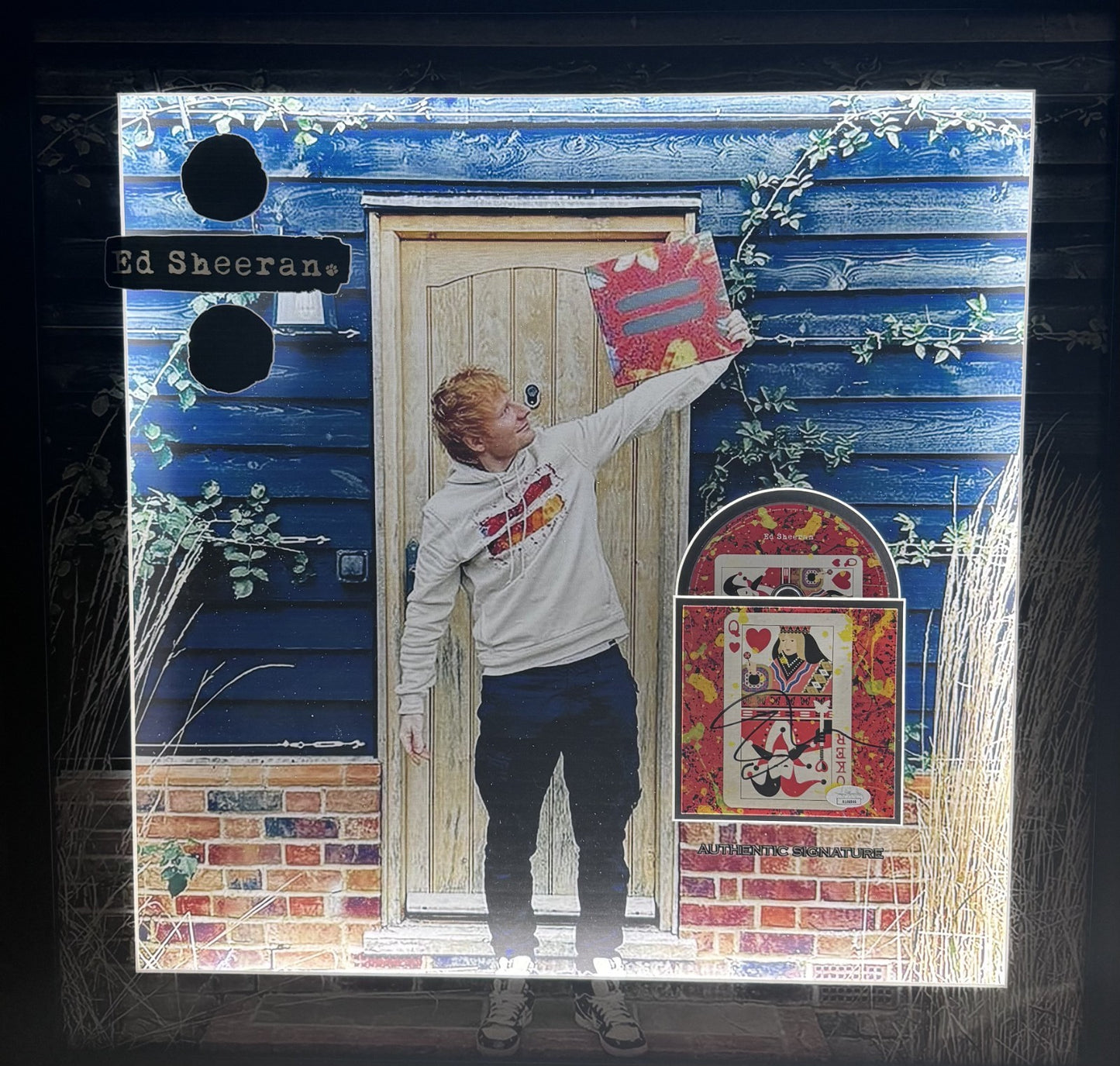Ed Sheeran Signed The Joker and Queen CD Framed LED Shadowbox Auto JSA COA