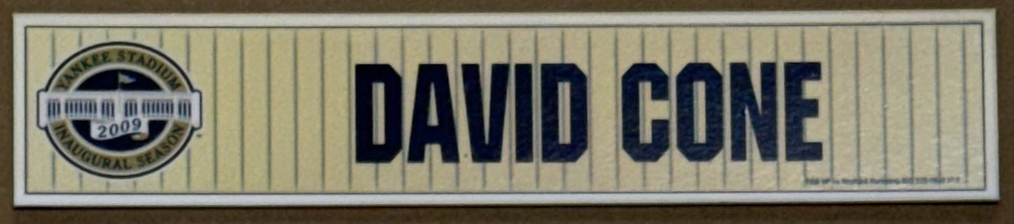 David Cone Ny Yankees Game Used 2009 Old Timers Day Locker Room Nameplate W/ Coa