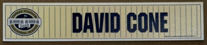 David Cone Ny Yankees Game Used 2009 Old Timers Day Locker Room Nameplate W/ Coa