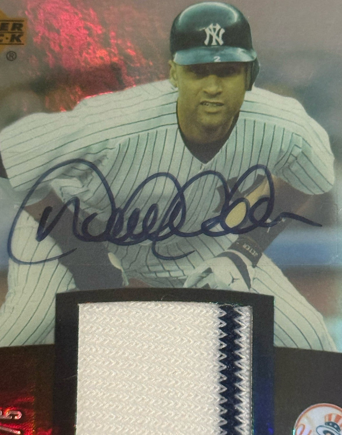 2006 Upper Deck Epic Materials Derek Jeter Game Used Jersey Auto 5/5 Psa 8 Pop 1