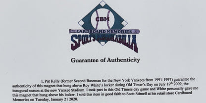Roy White NY Yankees Game Used 2009 Season Old Timers Day Magnetic Nameplate