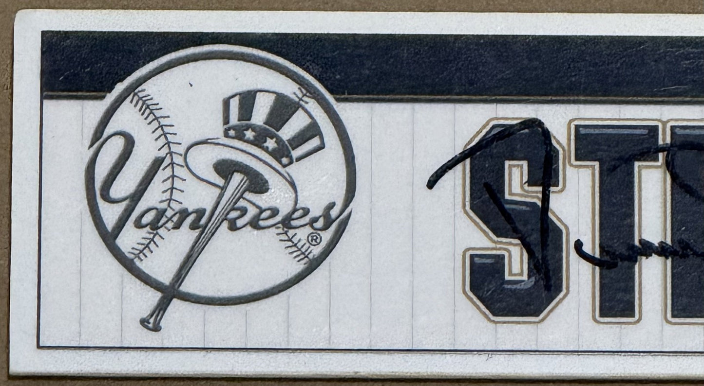 Darryl Strawberry Signed Yankees Game Used Locker Room Plate Old Timers Day COA