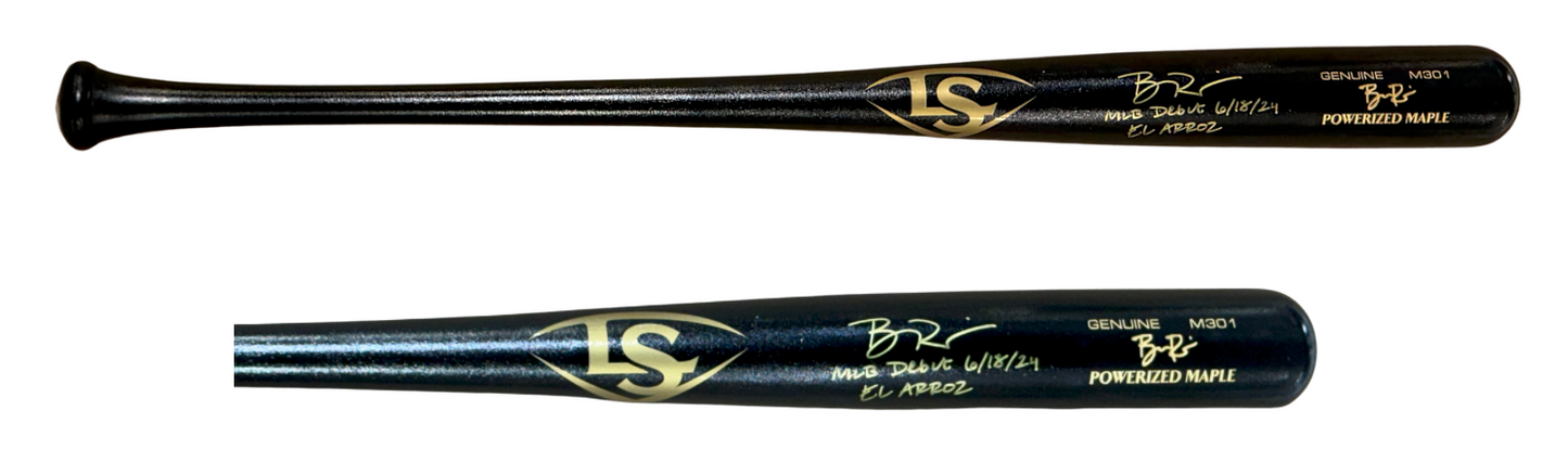 Ben Rice Signed Louisville Ls Bat NY Yankees MLB Debut El Arroz Auto Steiner Coa
