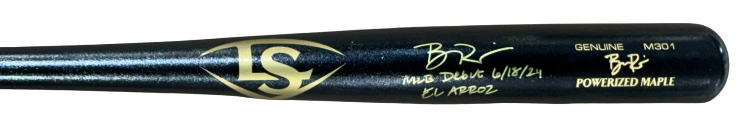 Ben Rice Signed Louisville Ls Bat NY Yankees MLB Debut El Arroz Auto Steiner Coa