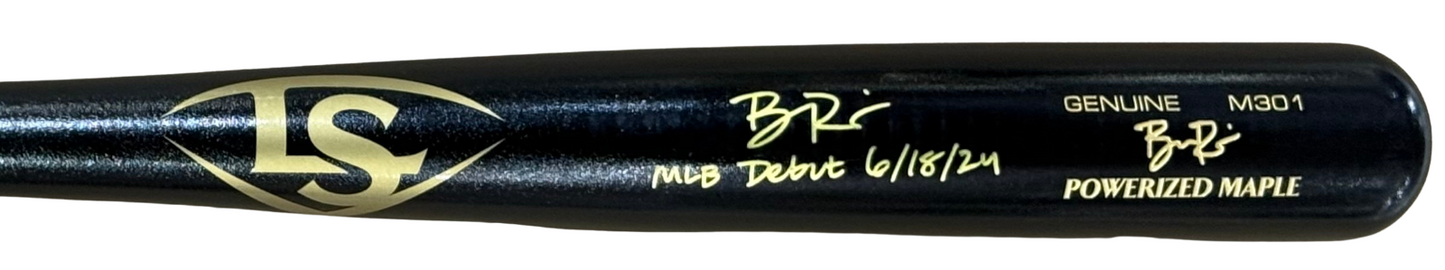 Ben Rice Signed Louisville Slugger Game Model Bat Yankees MLB Debut Auto Steiner