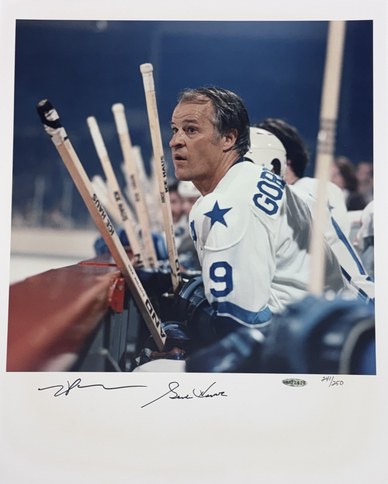Gordie Howe Signed 16x20 Neil Leifer Photo LE /250 Auto UDA COA Red Wings HOF