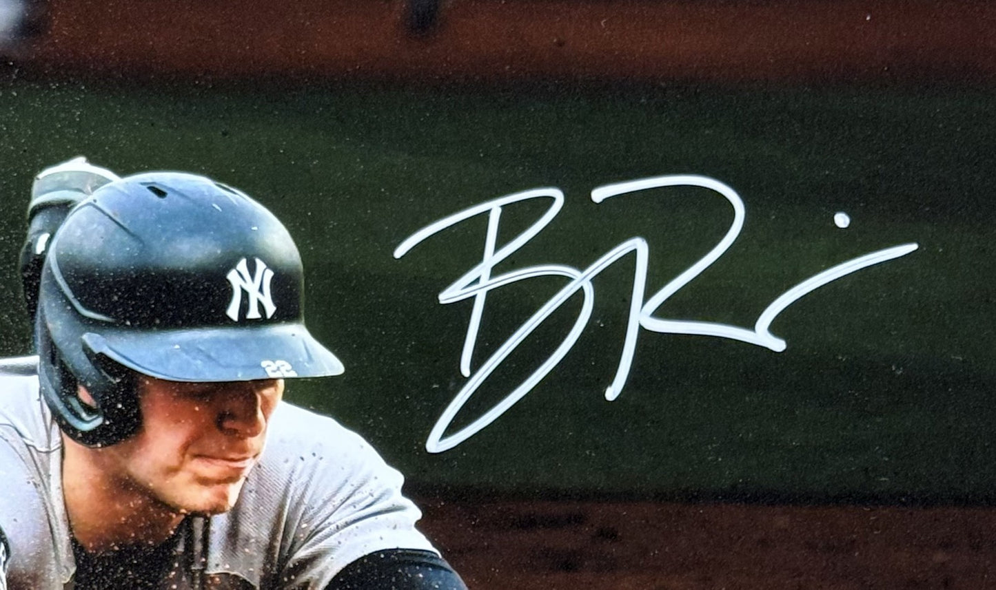 Ben Rice Signed 8x10 Sliding Photo Framed NY Yankees #26 Auto Steiner CX COA