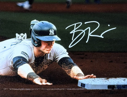 Ben Rice Signed 8x10 Sliding Photo Framed NY Yankees #26 Auto Steiner CX COA