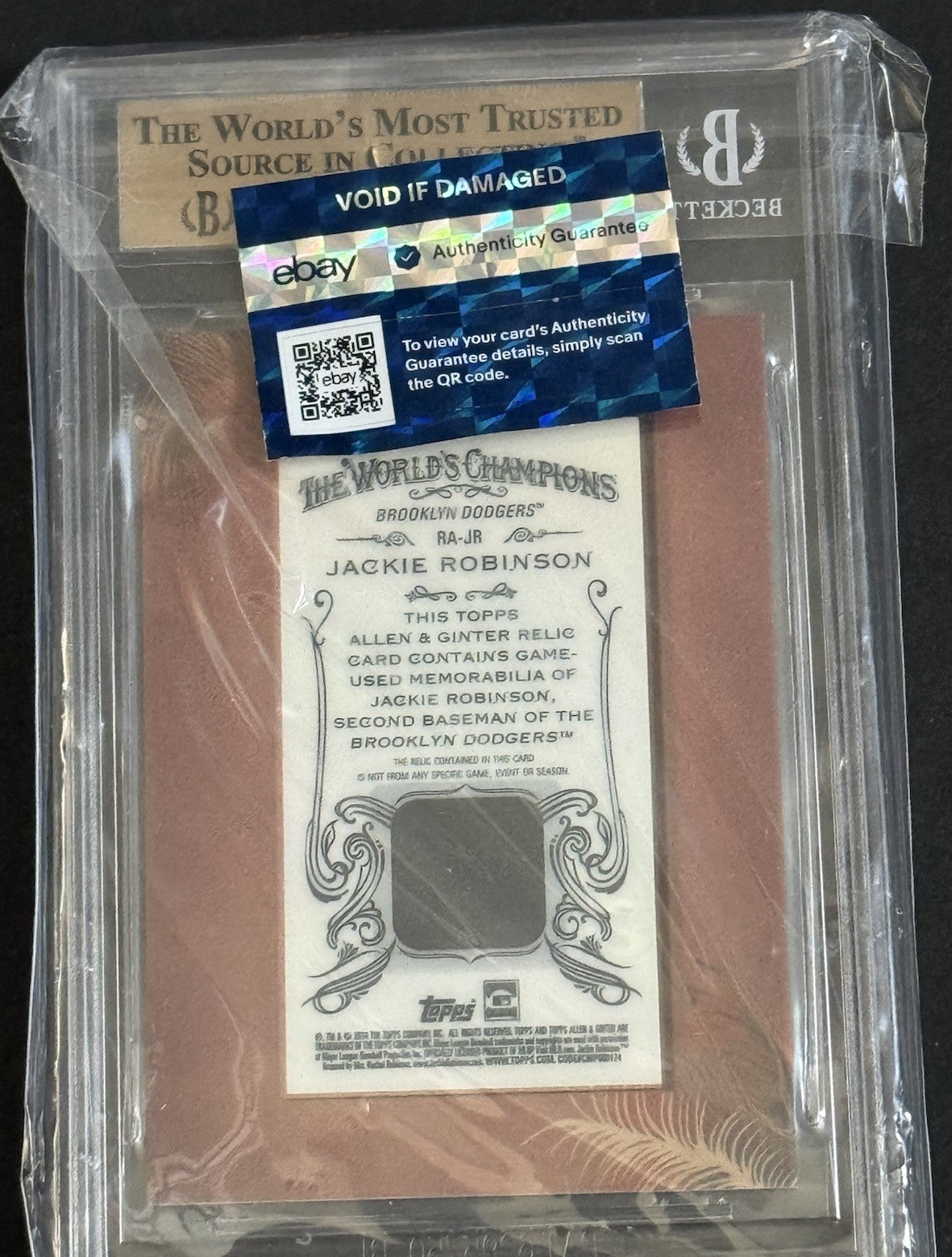 Jackie Robinson Allen & Ginter 2014 Framed Mini Game Used Bat BGS 9.5 2 10’s MT