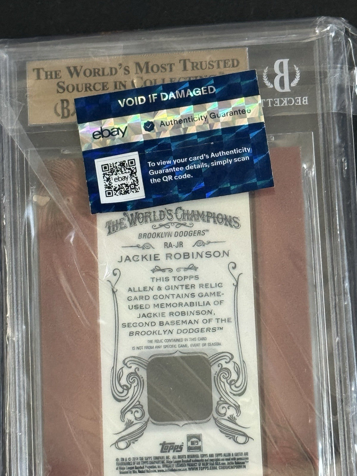 Jackie Robinson Allen & Ginter 2014 Framed Mini Game Used Bat BGS 9.5 2 10’s MT