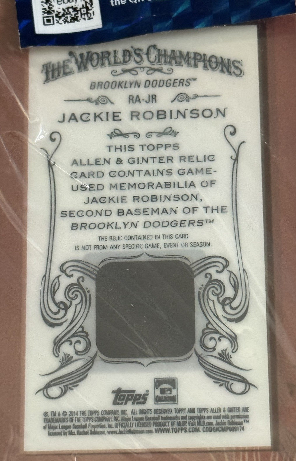 Jackie Robinson Allen & Ginter 2014 Framed Mini Game Used Bat BGS 9.5 2 10’s MT