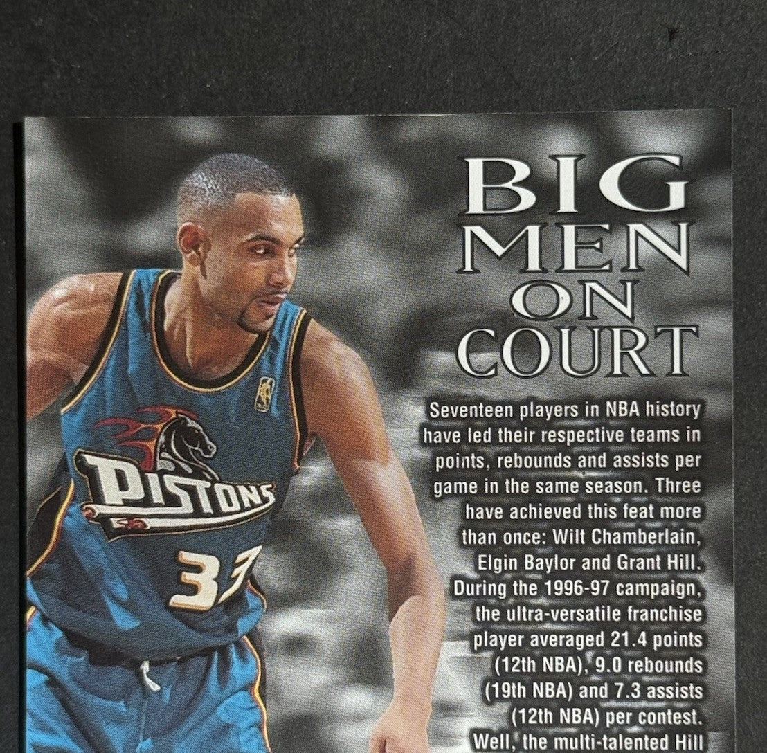 1997-98 Skybox Z-Force Grant Hill Big Men on Court #7 Pistons Sp Rare Insert