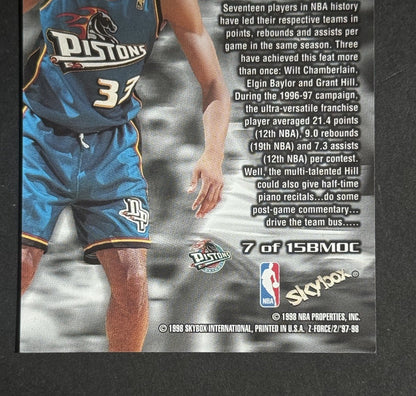 1997-98 Skybox Z-Force Grant Hill Big Men on Court #7 Pistons Sp Rare Insert