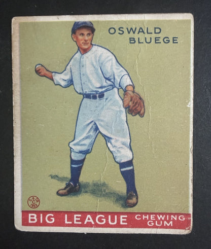 1933 Goudey #159 Oswald Bluege Washington Senators Vg Nice