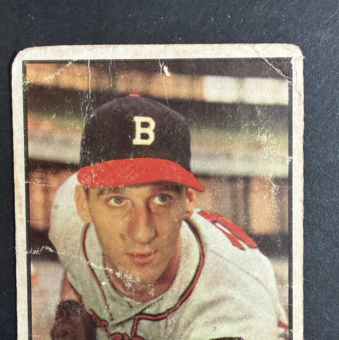 1953 Bowman Color Warren Spahn #99 low grade Loved HOF Milwaukee Braves