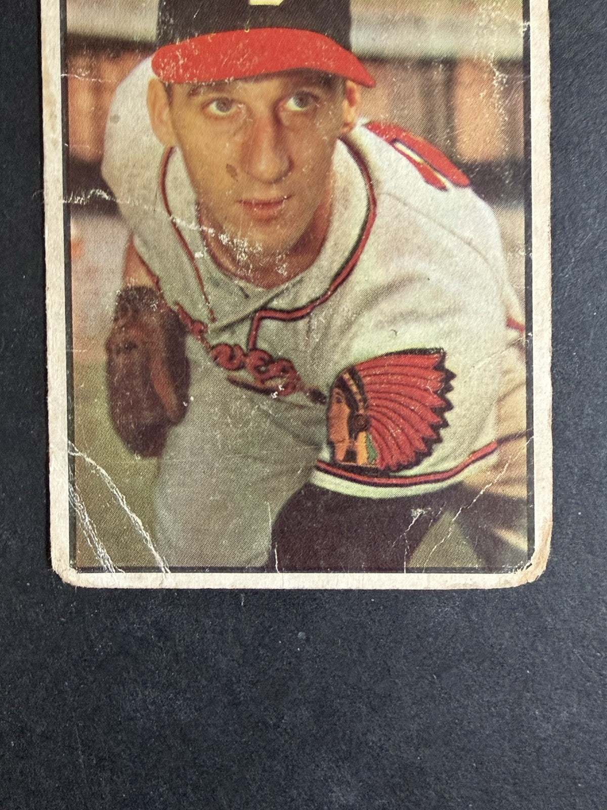 1953 Bowman Color Warren Spahn #99 low grade Loved HOF Milwaukee Braves