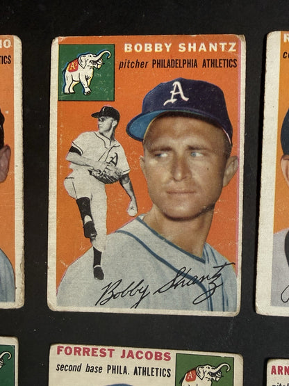 1954 Topps Baseball Lot of 15 Philadelphia Athletics Low Grade Good - Vg