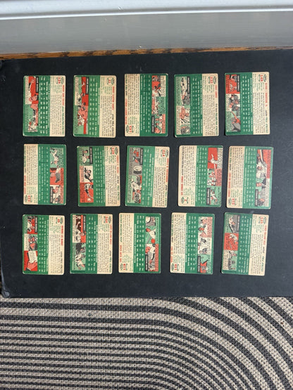 1954 Topps Baseball Lot of 15 Philadelphia Athletics Low Grade Good - Vg