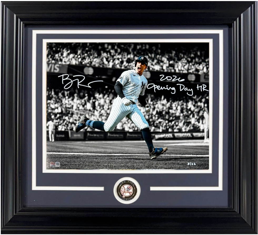 Ben Rice Signed 11x14 Photo Framed Yankees 2026 Opening Day HR Auto LE Steiner