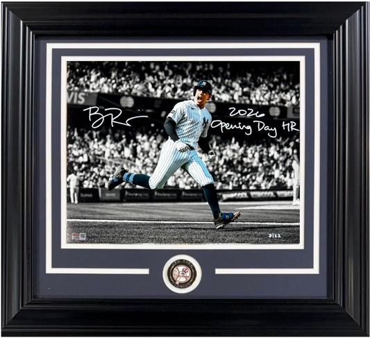 Ben Rice Signed 11x14 Photo Framed Yankees 2026 Opening Day HR Auto LE Steiner