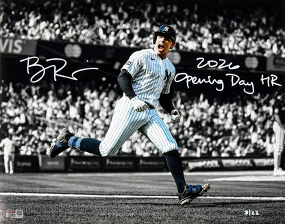 Ben Rice Signed 11x14 Photo Framed Yankees 2026 Opening Day HR Auto LE Steiner