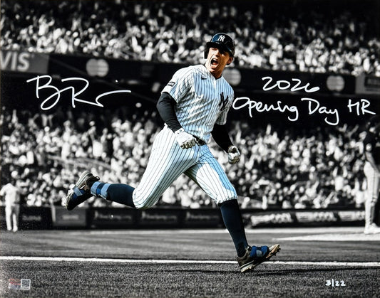 Ben Rice Signed 11x14 Photo Framed Yankees 2026 Opening Day HR Auto LE Steiner