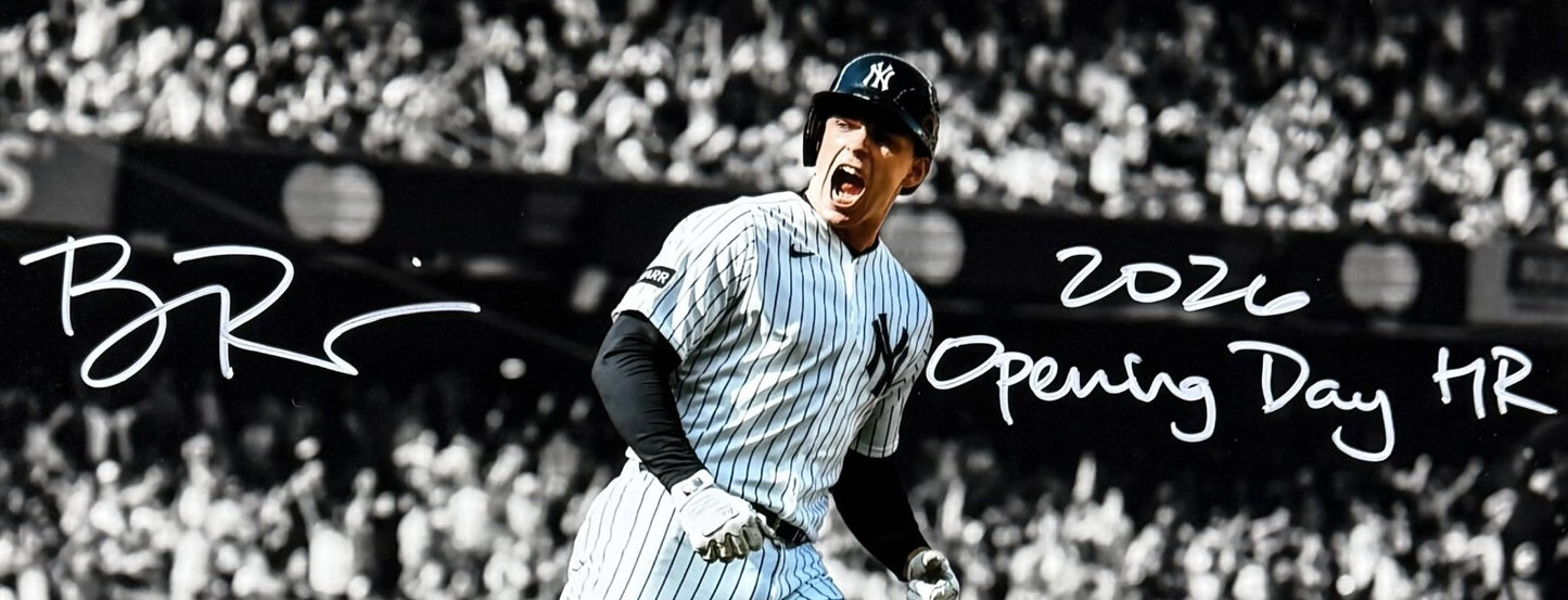 Ben Rice Signed 11x14 Photo Framed Yankees 2026 Opening Day HR Auto LE Steiner
