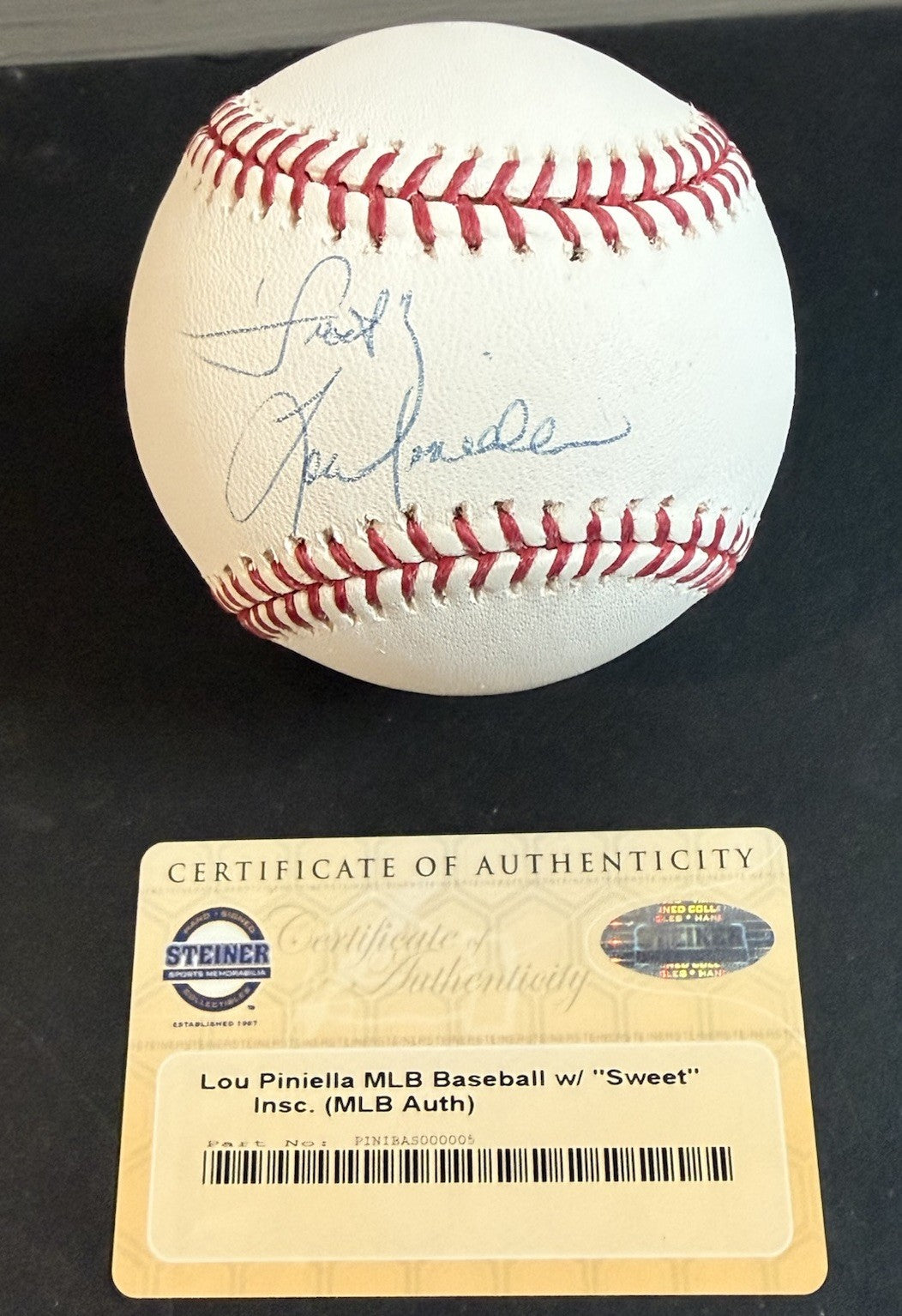 Lou Piniella Signed Official MLB Baseball Yankees Sweet Lou Auto MLB & Steiner