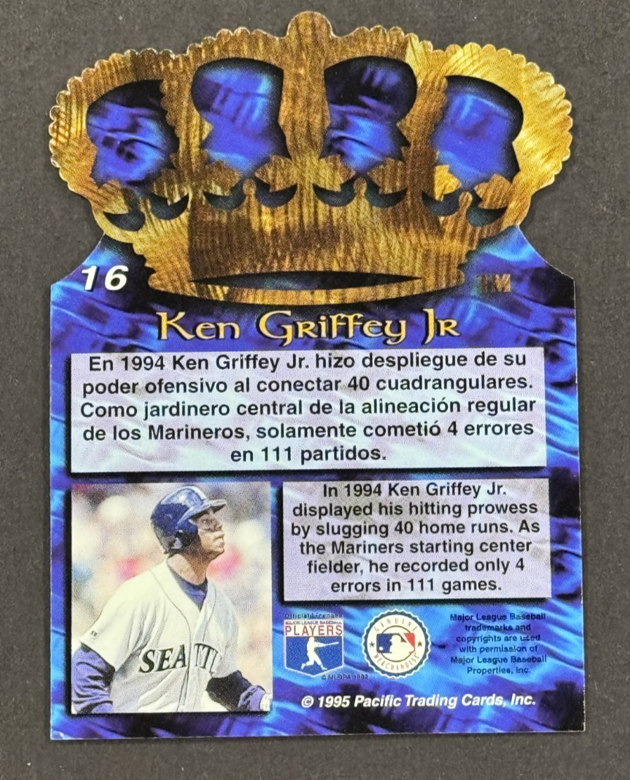 1995 Pacific Gold Crown Die Cuts Ken Griffey Jr Insert #16 Seattle Mariners HOF