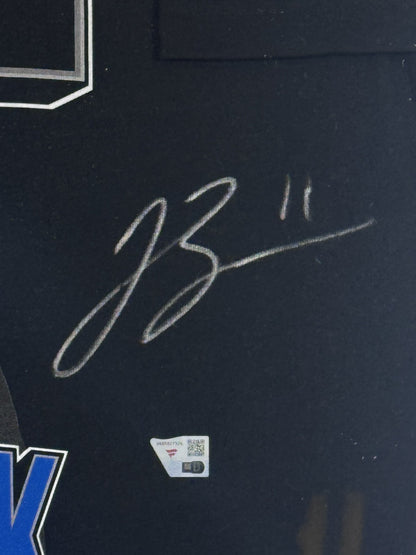 Jalen Brunson Signed King Of NY T Shirt Framed LED Shadowbox Fanatics COA Knicks