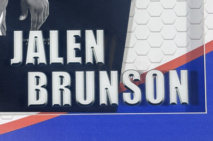 Jalen Brunson Signed King Of NY T Shirt Framed LED Shadowbox Fanatics COA Knicks