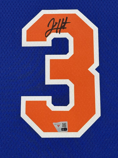 Josh Hart Signed NY Knicks Nike Jersey Framed LED Shadowbox Auto Fanatics COA