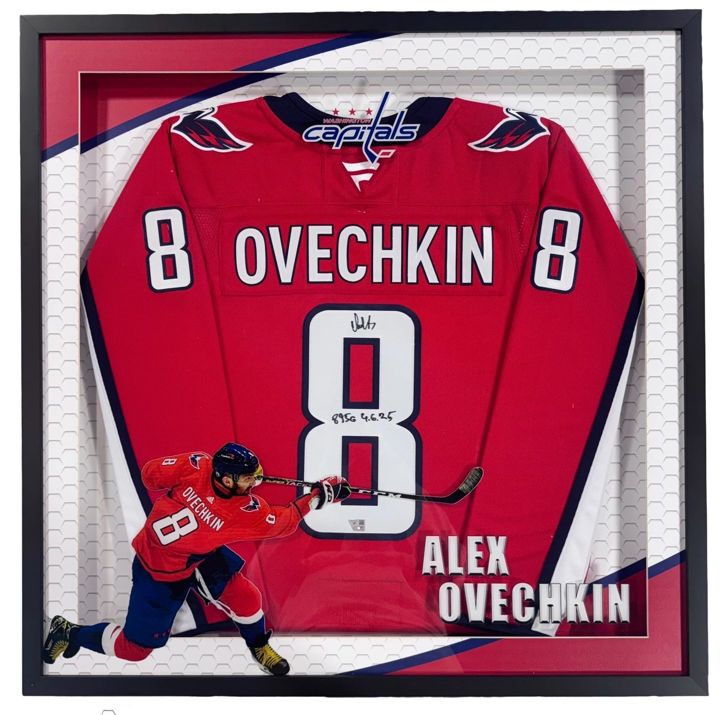 Alexander Ovechkin Signed Capitals Jersey 895G Auto LED Shadowbox Fanatics COA