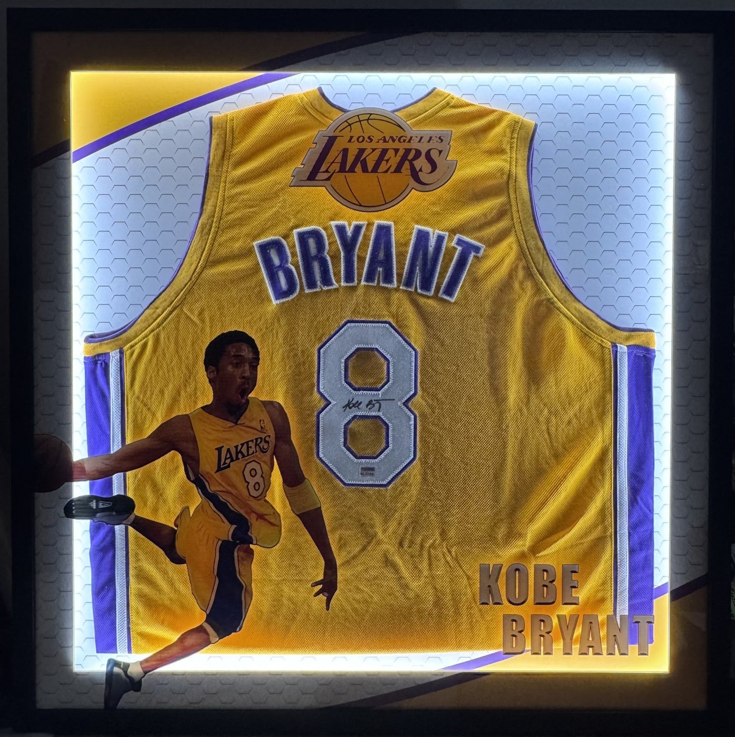 Kobe Bryant Signed LA Lakers Jersey Framed LED Shadowbox Full Name Auto PSA COA
